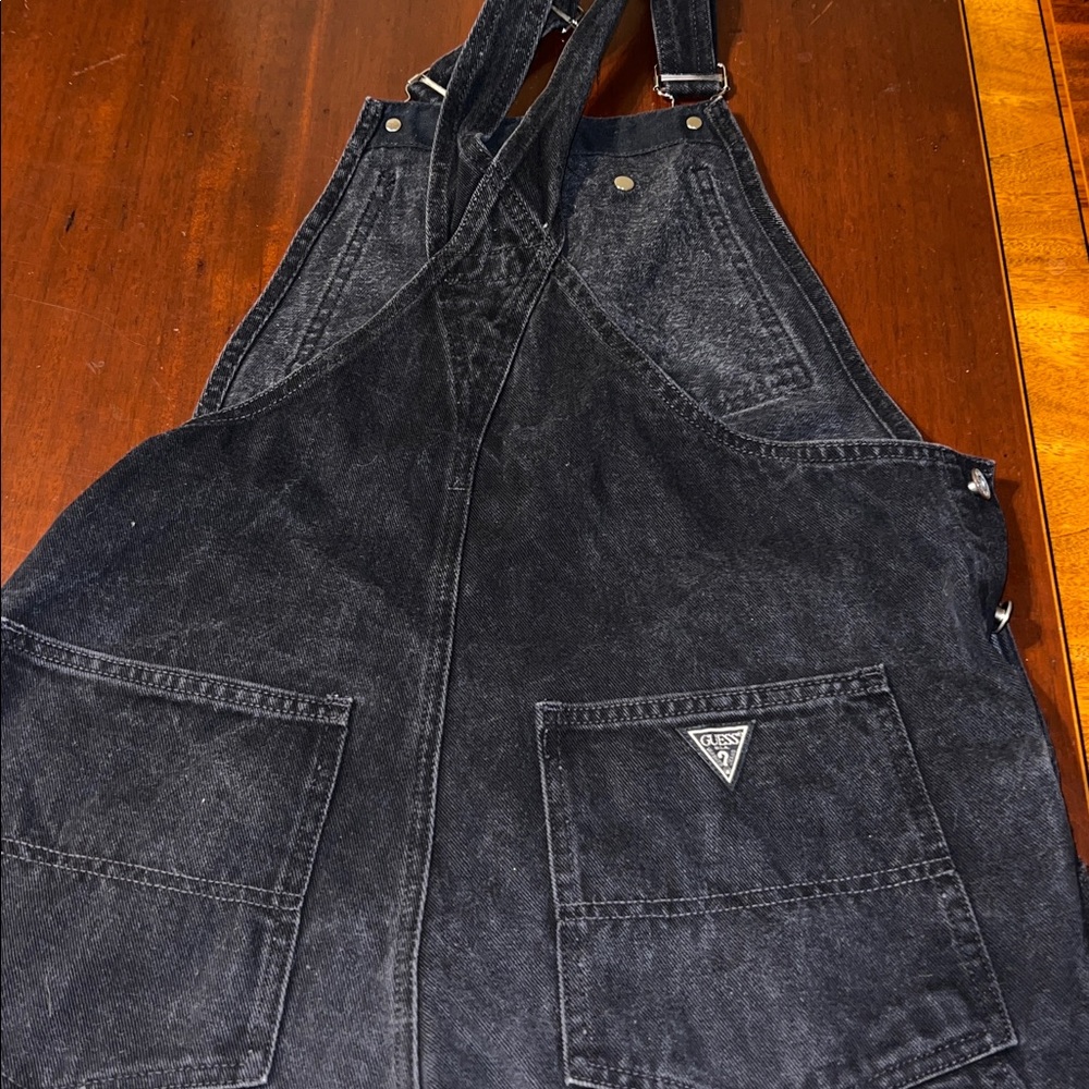 Vintage Guess Charcoal Denim Overalls - Picture 5 of 15